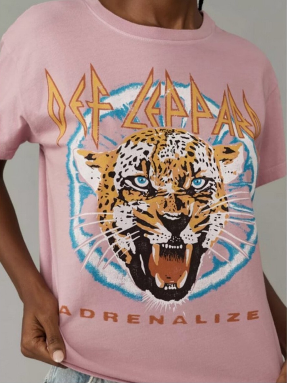 Anthropologie Letluv Def Leppard Adrenalize Tiger Shirt Graphic Band Tee Top XS